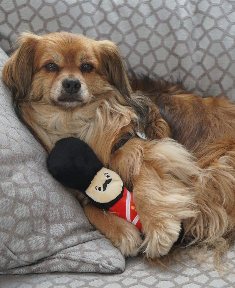 PetLondon British London Royal Guard Plush Dog Toy, Squeaky and 6" Plush London Beefeater Queen Guard Puppy Toy, Cute Fun Royal London Union Jack Dog Interactive Toy - PawsPlanet Australia