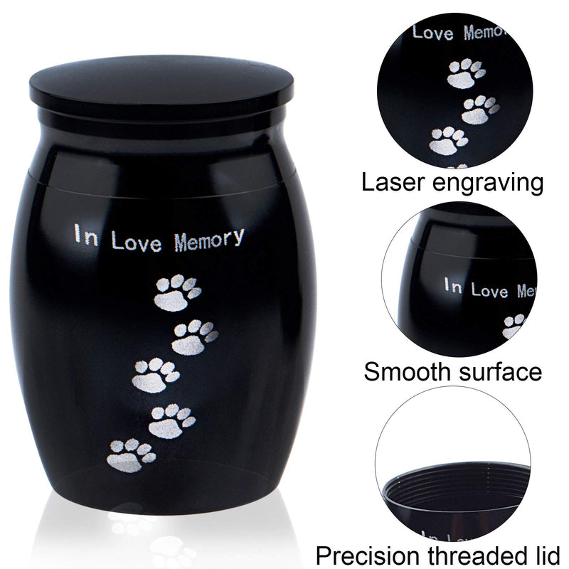 N/W Pet Urns for Dogs Ashes, Pet Urn Dog Urns for Ashes, Pet Memorial Urns Small Urns for Pet Ashes, Mini Cremation Urns Keepsake Urn for Pet Dog Cat to Remember Your Love (Black) - PawsPlanet Australia