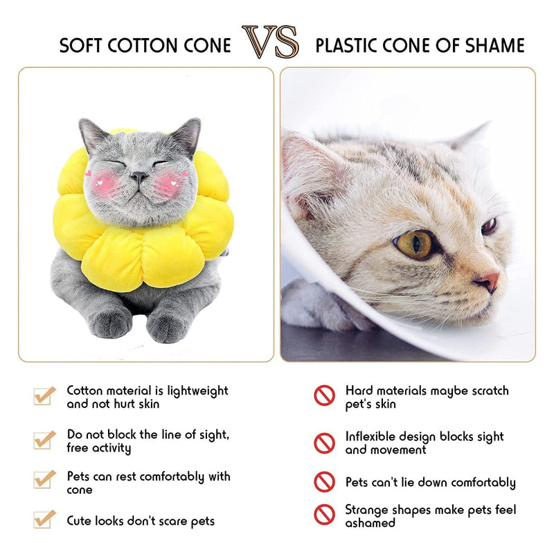 1PCS Cat Neck Brace, Adjustable Cute Sunflower Collar Cat Pets Protective Collar Cat Neck Brace Cat Cone Collar Anti Scratches for Kittens Puppies Rabbits, 12-20cm - PawsPlanet Australia