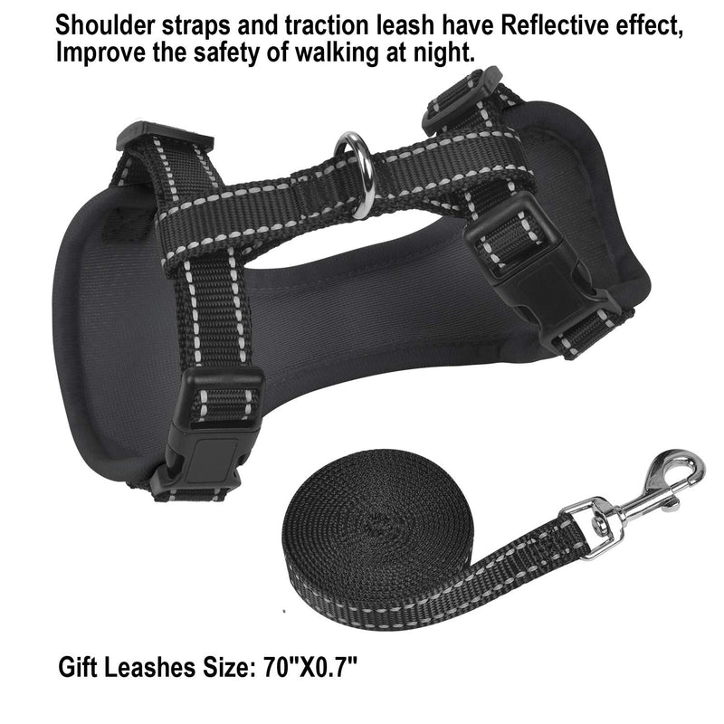 [Australia] - AVCCAVA Cat Harness and Leash for Walking, Escape Proof Soft Adjustable Vest Harnesses for Cats,Easy Control Breathable Reflective Strips Kittens Harness and Small Dog Harness XS (Chest: 8" - 10") Black 