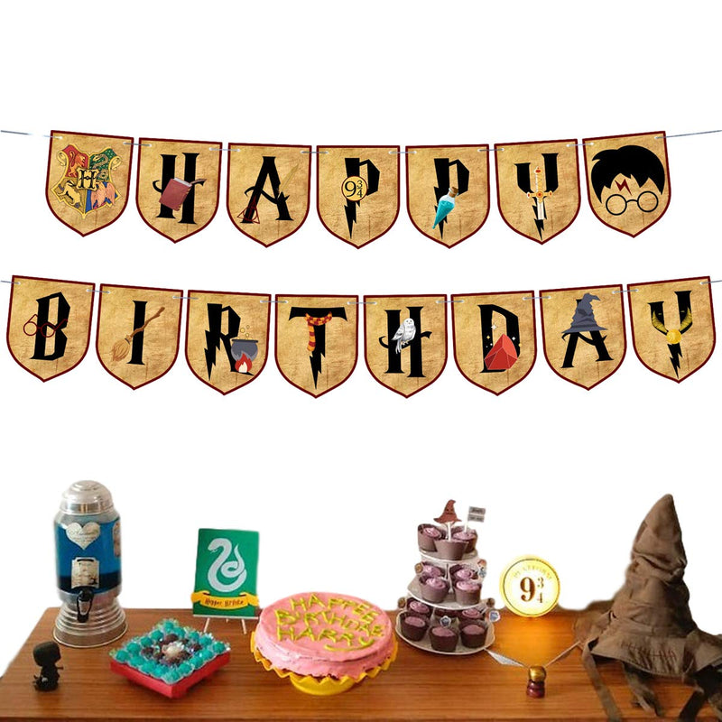 Magical wizard birthday banner, magical wizard theme party supplies, birthday party decorations. - PawsPlanet Australia