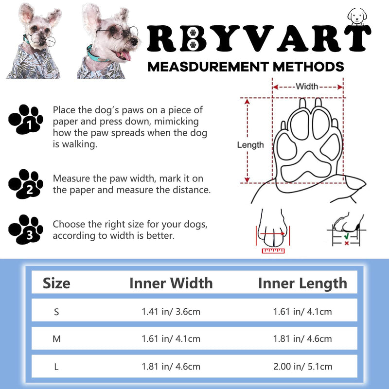 RbyVaet Dog Boots Breathable Dog Shoes for Hot Pavement, Summer Cute Pink Dog Booties for Small Dogs 4PCS/Set 2:(1.29"x1.57")(L*W) Blue - PawsPlanet Australia