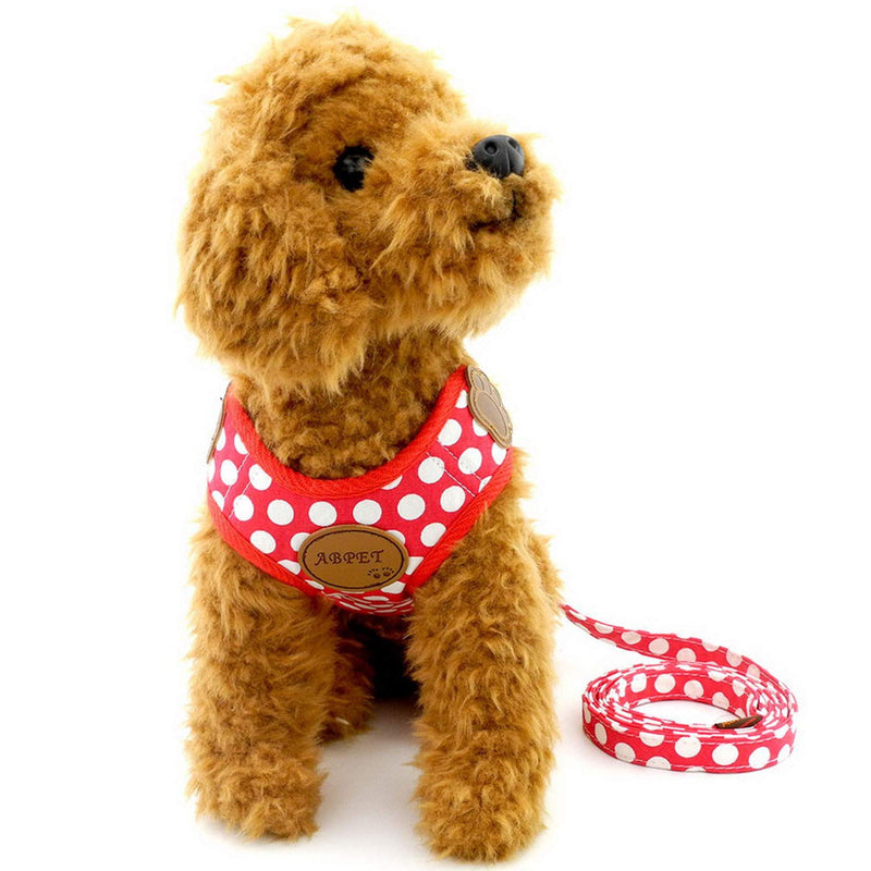 ZUNEA Nylon Soft Mesh Breathable Pet Puppy Small Dog Girl Cat Vest Harness and Leash Set Leads Adjustable No Pull Walking Control Red L L (Chest 35-55cm) - PawsPlanet Australia