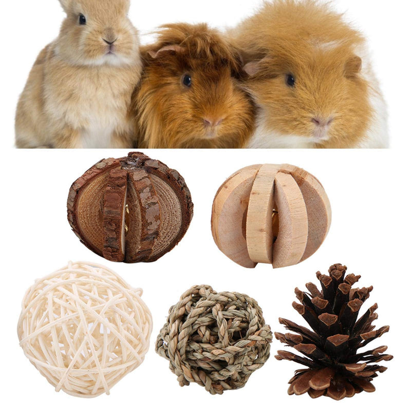 Weiyiroty Pet Ball Pet Toys Small Pet Ball Hamster Wooden Ball, Dogs Toys Wooden Pet Toy Ball Toy, for Rat Hamsters - PawsPlanet Australia