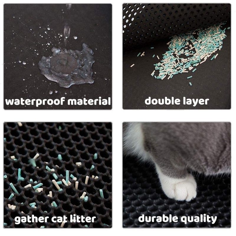 Anonry Cat Litter Mat Waterproof Foldable Cat Litter Trapper Mat, Honeycomb Double Layer Trapping Litter mat, Urine Proof Easy Cleaning Kitty Litter Mat for Cat Litter Box 15.7in(40cm) X21.6in(55cm) - PawsPlanet Australia