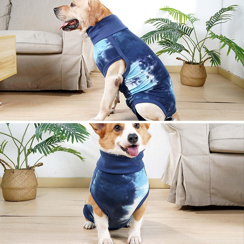 Recovery suit for dogs, wound protection for puppies, dog bodysuit after surgery castration male bodysuit for dogs after operations, replacement collar, prevents licking For small, medium and large dogs (L) L - PawsPlanet Australia