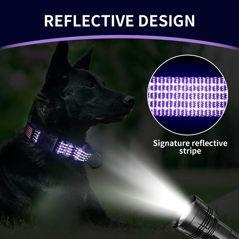 LUCKYDC Martingale Collar for Training Dogs. Adjustable Reflective Collars with Buckle-USA Flag- NO Pull-Prevents Slipping Out, for Medium Large XL Dogs. Helps with Strong pullers(XL, red) Purple X-L - PawsPlanet Australia