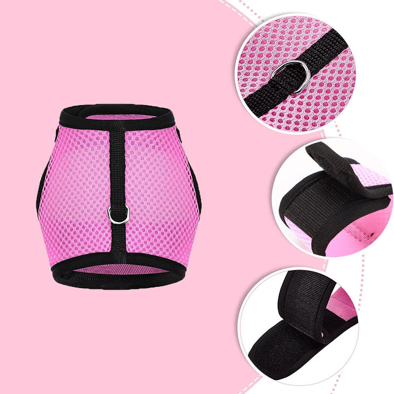 Pack of 2 Adjustable Soft Rabbit Harness, Breathable Rabbit Harness, Mesh Rabbit Harness, for Small Animal Rabbit Hamster Cat Outdoor (M, Blue, Pink) - PawsPlanet Australia