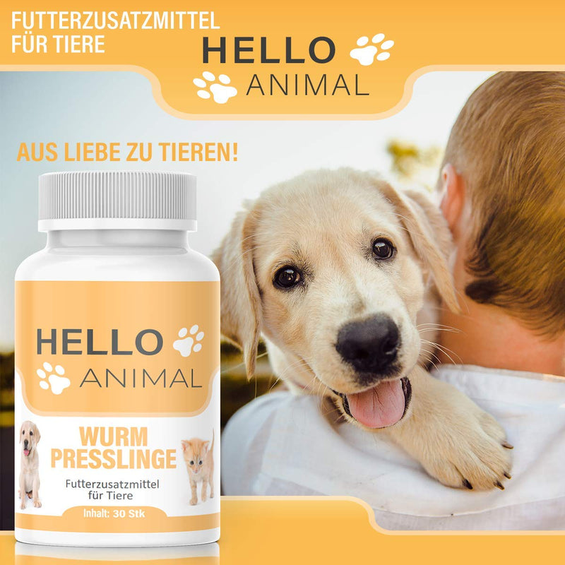 HelloAnimal® worm pellets treatment for animals such as cats, dogs, rabbits and poultry - before, during and after infestation, natural remedy for the stomach and intestines in the event of WORM INfestation - PawsPlanet Australia