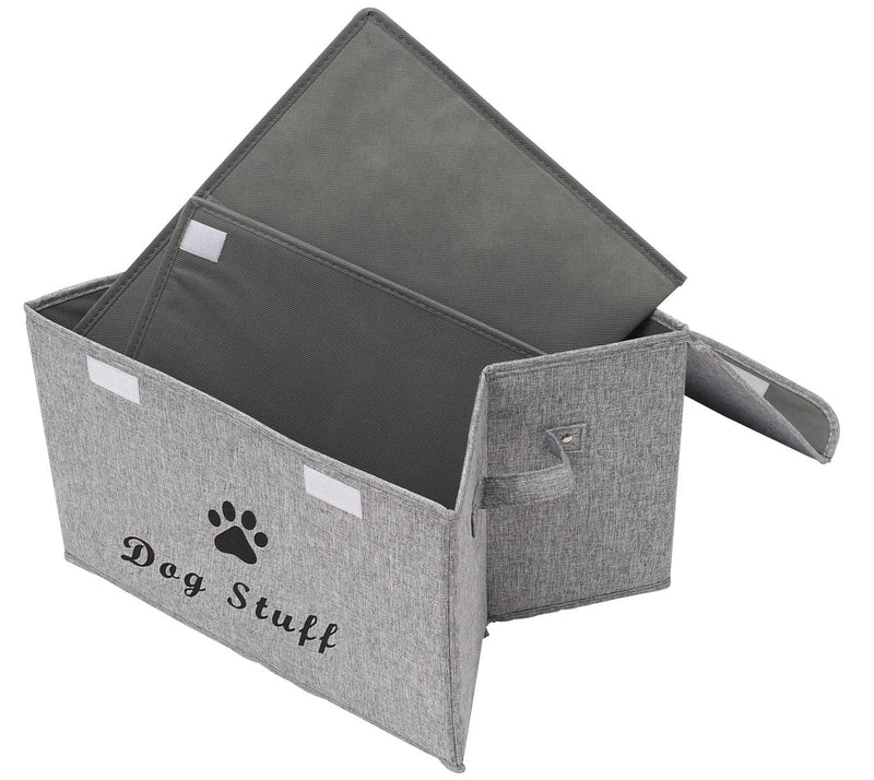 Ctomche Large Canvas Storage Basket Bin Pet Toy And Accessory Storage Bin,Organizer Storage Basket For Pet Toys,Blankets,Leashes And Food Snowgray 43CM Length * 31CM Wide * 26CM High - PawsPlanet Australia
