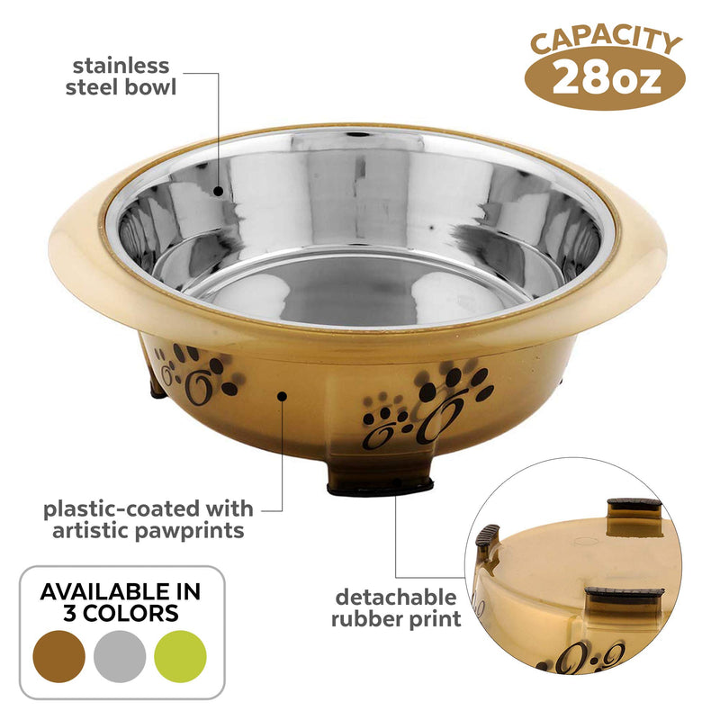 [Australia] - Iconic Pet 52398 Colour Splash Designer Oval Fusion Bowl Medium Brown 