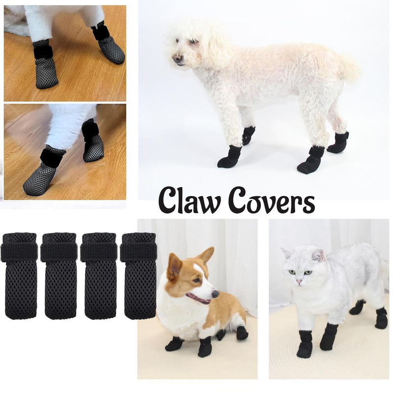 Zouwel Claw Covers for Cats: Scratch Protection for Cats Breathable Mesh Cat Paw Covers Cat Claw Covers Caps for Cat Syringe Grooming Bathing (M) M - PawsPlanet Australia