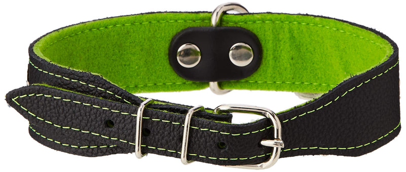 Capadi K0325 Dog Collar for Bulldoge Decorated with Metal Appliqué Made of Real Durable Leather Soft Lined Green Width 40 mm Length 55 cm - PawsPlanet Australia