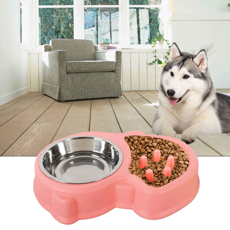 [Australia] - Sukeous Multi Functions Slow Feeder Anti-Mite Bowl Water Bowl for Puppy Dogs and Kitten Cats Pink 