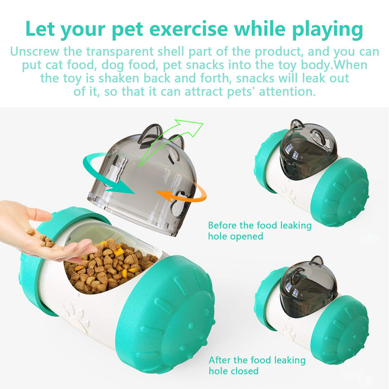 Pet Tumbler Leaky Food Toys, Swing Slow Food Leaky Food Ball, pet Interactive Educational Toys (Blue) Blue - PawsPlanet Australia