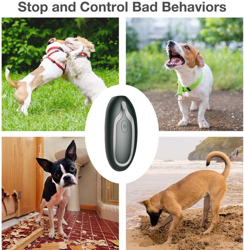 Ultrasonic Dog Bark Deterrent, Bark Control Device - Anti Barking Device, 2-in-1 Dog Training Tool, Rechargeable Dog Trainer & Barking Control, Safe to Use Dog Repeller Pet Corrector Dog Whistle Black - PawsPlanet Australia