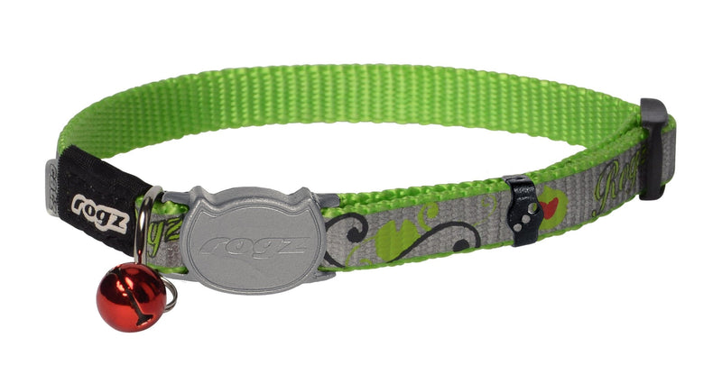 ROGZ CB40-L collar Reflecto Cat, S, green - PawsPlanet Australia