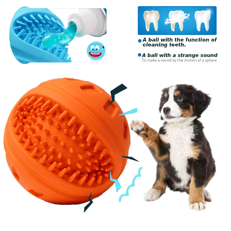 Chew Dog Toys,Squeak Chew Ball Natural Rubber Long Lasting Lndestructible Dog Chew Toys Multifunctional Teeth Cleaning and Gum Massage Fit Dog Toys for Puppy Medium Dog Large Tough Dog Toys - PawsPlanet Australia