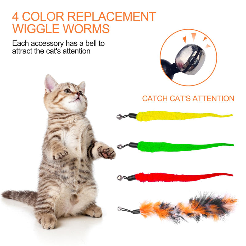 Fousenuk Cat Fishing Rod Stable with Feathers, Pack of 12 Cat Toys Intelligence, Cat Toy, the Cat Fishing Rod Is 31cm Long Can Be Extended to 83cm, Feather Toy for Employment - PawsPlanet Australia