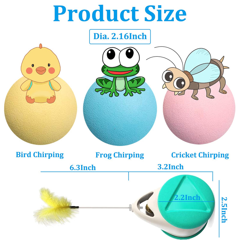 Cat Toy Ball Interactive Cat Toys,Cats Catnip Toys Feathers Ball Balanced Cat Swing Wand Chaser Training Toy,3 Life like Animal Chirping Sounds Stimulate Attractive Hunting Instinct for Your Kitty - PawsPlanet Australia