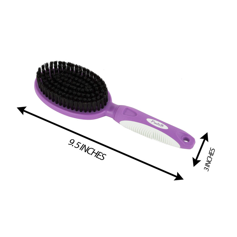 [Australia] - Soft Bristle Dog Brush for Short Haired Cats Or Dogs - Firm Bristles to Remove Dust, Dirt, and Loose Fur - Hook and Rubber Handle 