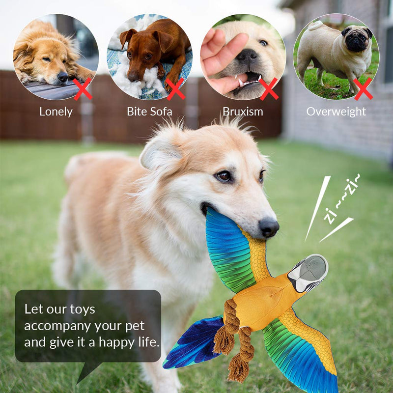 Aquatic Human Squeaky Plush Dog Toys, Durable Dog Chew Toys Interactive Stuffed Dog Toys for Boredom Dog Gift Toys for Puppy/Small/Medium/Large Dogs - Parrot Shaped - PawsPlanet Australia