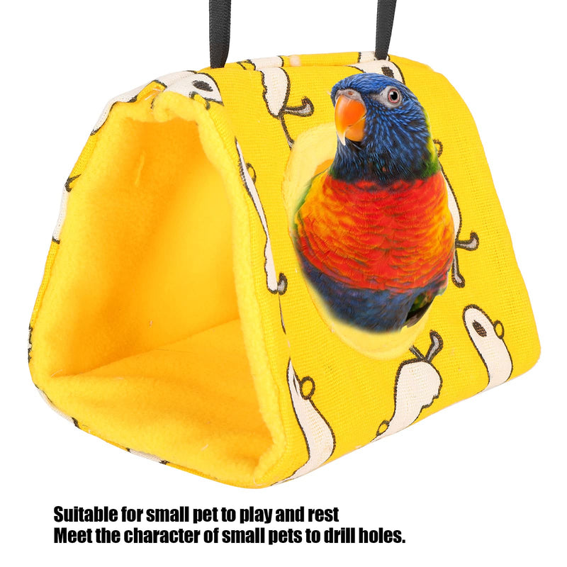 GLOGLOW Parrots Hammock, Pet Bird Hanging Triangle Nest House Sleeping Bed Small Pet Warm Fluffy Flannel Playing Cave House with Hole for Small Animal Bird S - PawsPlanet Australia