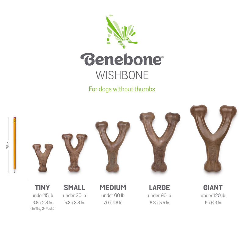 [Australia] - Benebone Real Bacon Durable Wishbone Dog Chew Toy for Aggressive Chewers, Made in USA Medium 