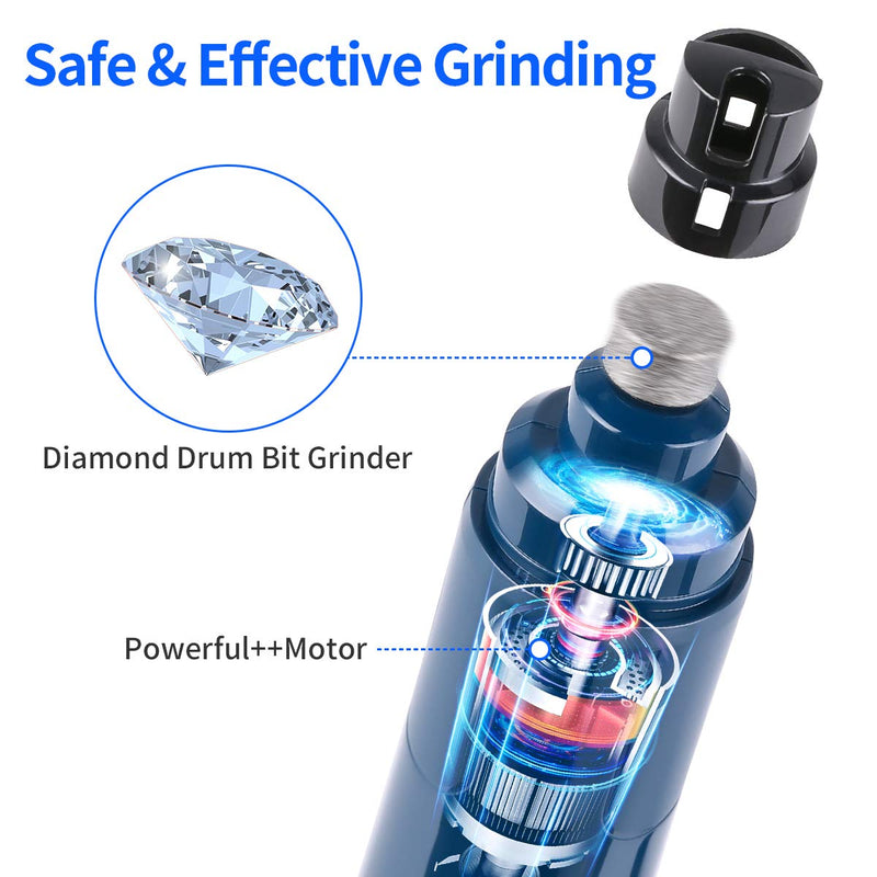 [Australia] - LINPOZONE Dog Nail Grinder with LED Light - Upgraded 2-Speed Electric Rechargeable Dog Nail Trimmer Painless Paws Grooming & Smoothing for Small Medium Large Dogs and Cats 