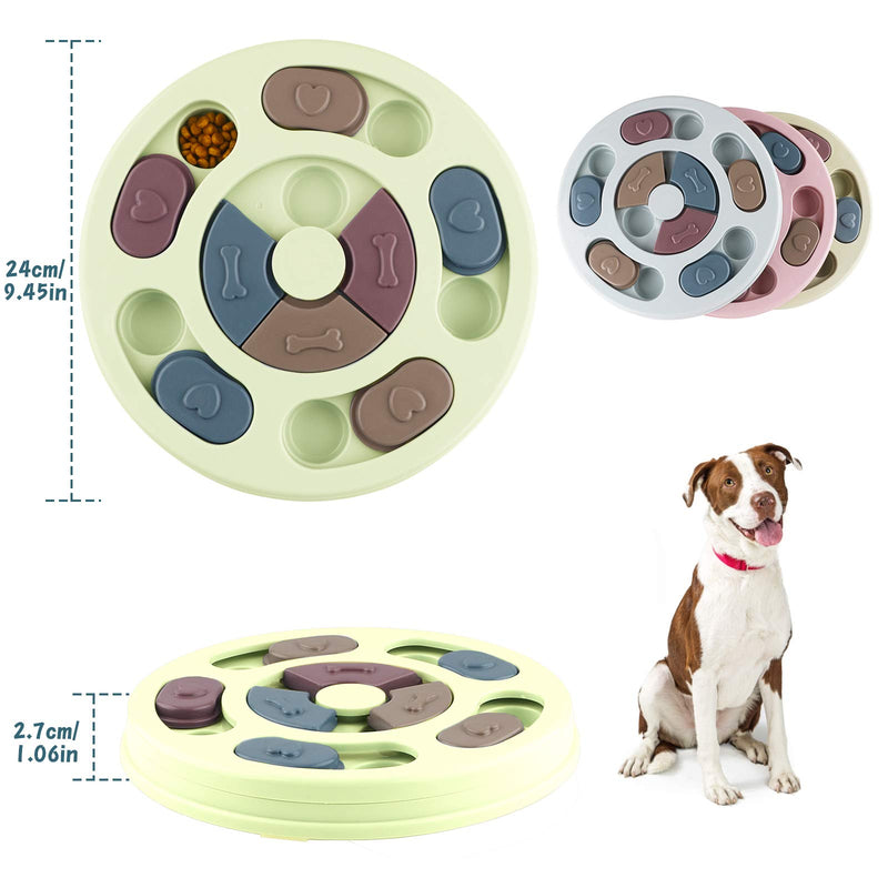 FancyWhoop Dog Puzzle Feeder Slow Toy Dog Food Toy Treat Dispenser Dog Training Games Feeder with Non-Slip, Smart Puzzle Interactive Toys Improve IQ Puzzle Bowl for Puppy Dog Pet Green - PawsPlanet Australia