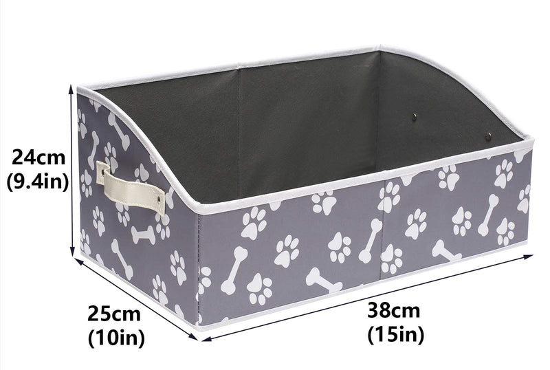 Brabtod Linen-cotton blend dog toy basket and dog toy box, dog toy basket storage - Perfect for organizing pet toys, blankets, leashes, rope toys, clothing - Bone claw - PawsPlanet Australia