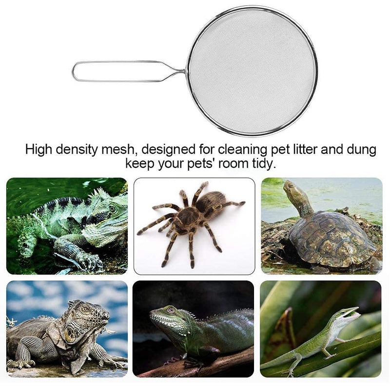 Reptile Sand Shovel Pets Stainless Steel Sieve Filter Pet Manure Residue Litter Scooper Cleaning Tools for Tortoise Lizard Spider Snake - PawsPlanet Australia