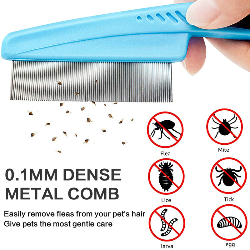 [Australia] - Aoche Pet Comb Dog Eye Comb for Tear Stains, Flea Comb for Cats Dogs Small Pets(3 Packs) Multicolor 
