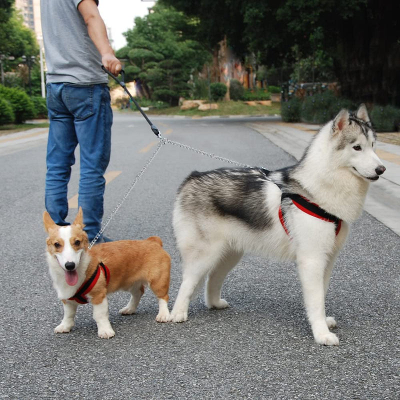 JVHLOV Double Metal Dog Leash, 360° Rotating Splitter for Two Dog Leashes, Double Dog Clutch, Double Leash, for Twins and Large Medium and Small Dogs - PawsPlanet Australia