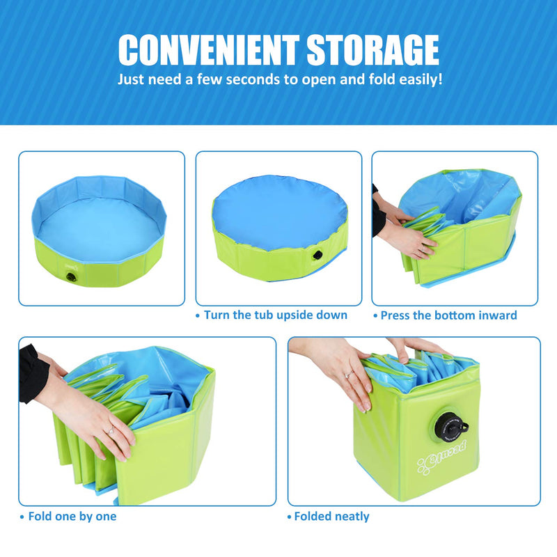pecute Pet Paddling Pool for Dogs and Kids【Slightly Defective Welfare Clearance】- Foldable Dog Swimming Pool Bathtub Children Ball Pits For Garden Patio Bathroom(M, 80 x 20cm) PC Board M: 80 x 20 cm - PawsPlanet Australia