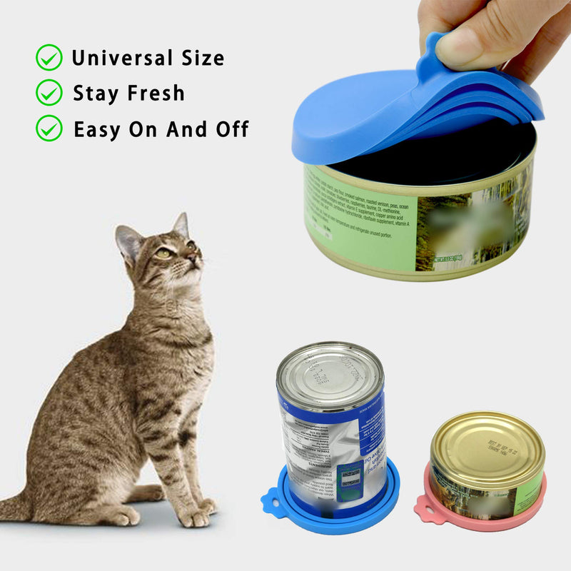 [Australia] - KTWD 5 Pack Can Covers for Pet Food Cans Soft Silicone Dog Cat Can Lids Universal Fit 3 Standard Size for Canned Food BPA Free Dishwasher Safe Easy to Clean Multicolor 
