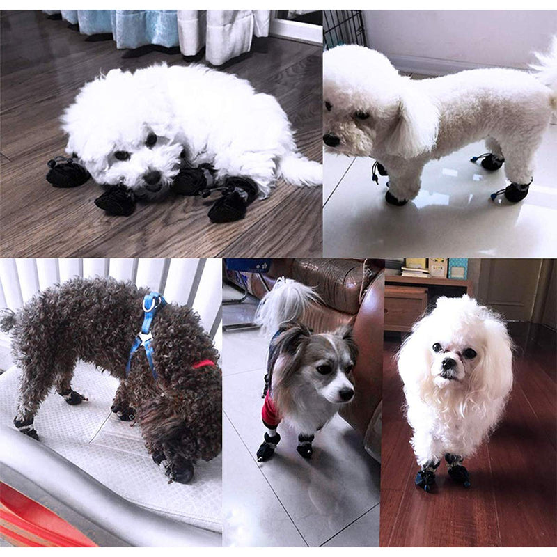 JieGuanG Dog Boots 4Pcs Anti Slip Breathable Pet Snow Shoe for Small Dog Outdoor (Autumn and winter) - PawsPlanet Australia