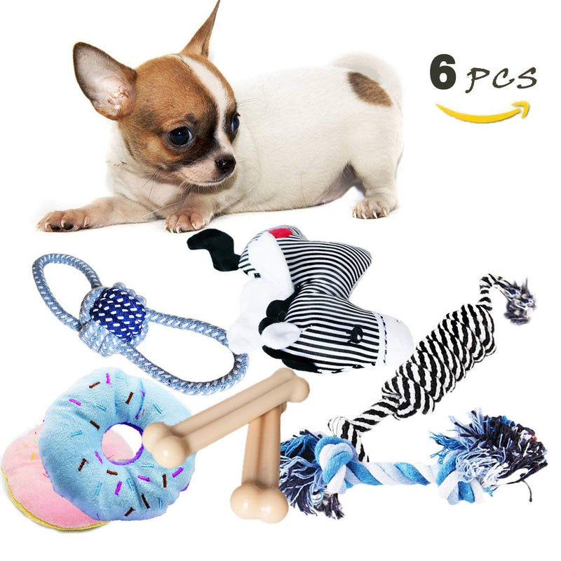 [Australia] - BUIBIIU Dog Toys Bundle, Dog Teehting Toys Puppy Chew Toys Small Dog Toys Puppy Chew Toys Doggie Best Teething Toys 6 pcs 