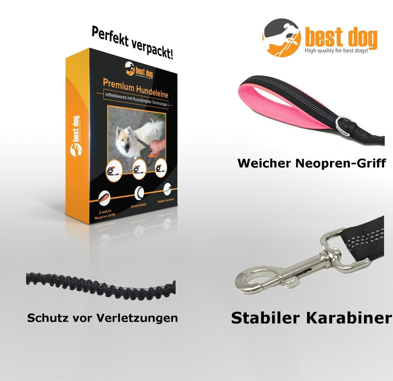 best dog Premium dog leash for large dogs (pink-grey) pink-grey - PawsPlanet Australia