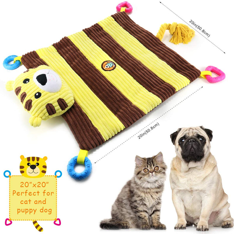 [Australia] - AWOOF Puppy Bed with Puppy Teething Toys, Puppy Starter Kit Pet Bed with Chew Squeak Rope Toys, All-in-One Durable Dog Bed Mat for New Puppies 