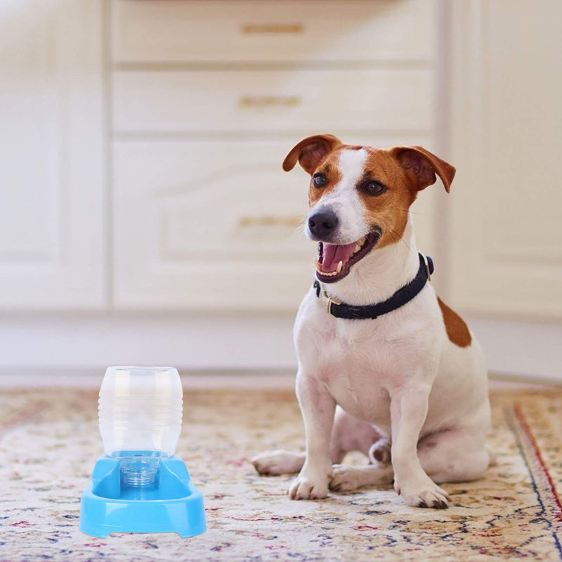 POPETPOP Automatic Small Pet Feeder - Puppy Drinking Fountain Cat Water Dispenser Station Pet Water Bowl, Creative Pets Waterer for Small Dogs Cats Pets - 500ml Blue - PawsPlanet Australia