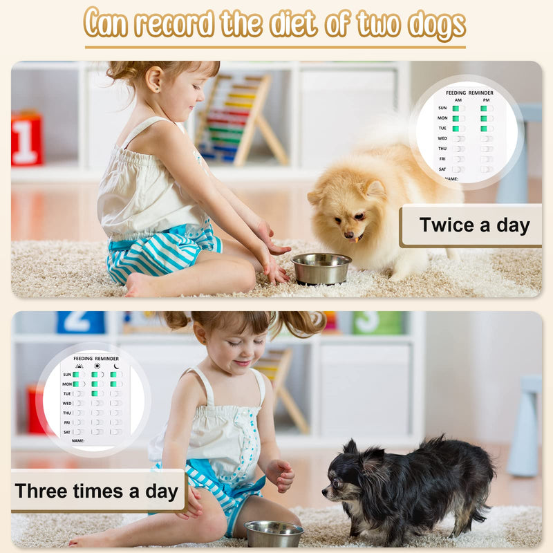 14 Pieces Dog Feeding Reminder Pet Feeding Reminder Cat Feeding Schedule Dog Feed Chart with Magnets and Double Sided Adhesive Tapes, Reminder with Weekdays AM/ PM for Keeping Track of Pet Feeding - PawsPlanet Australia