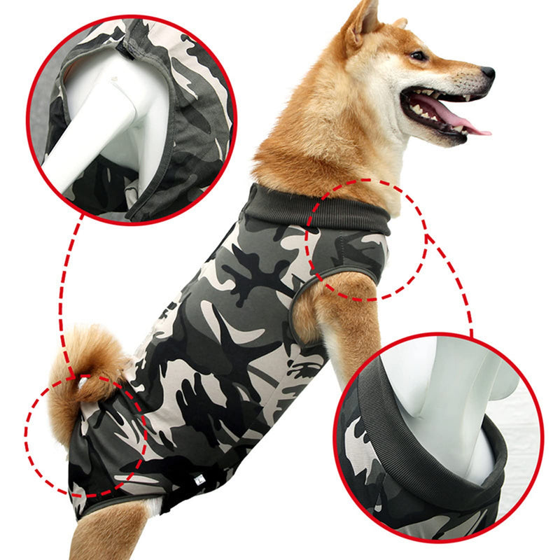 Komate Dog Surgical Operation Recovery Suit After Surgery Pet Puppy Medical Vest Abdominal Wound Protector Clothes for Small Medium Large Dogs Cats for Skin Diseases Anti-Licking (XS, Camouflage) XS - PawsPlanet Australia