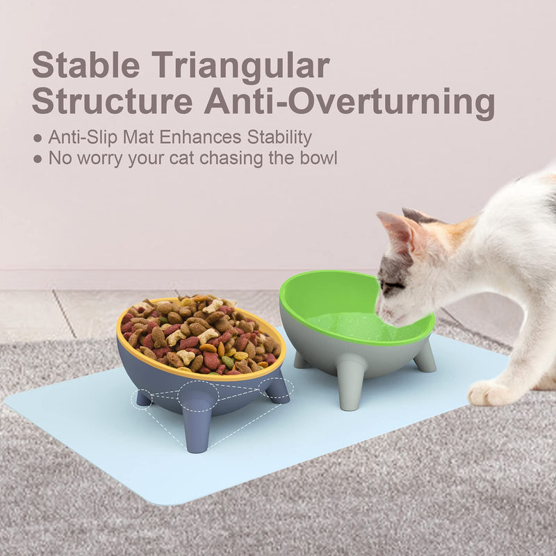 Cat Bowls Tilted Raised Double : Legendog Cat Feeding Bowls with Stand Elevated Cat Food Water Bowl Kittens Dishes 15° Inclined Angle Cat Feeder - PawsPlanet Australia