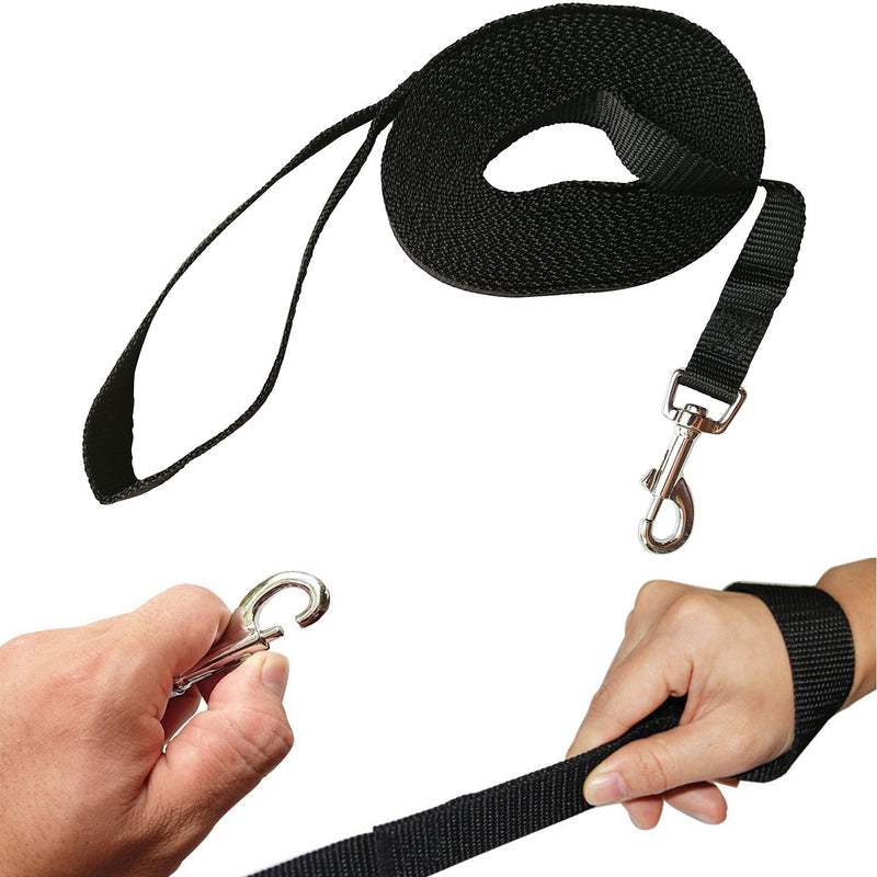 [Australia] - Hulless Dog Leash Nylon Training Leash Dog Traction Rope Dog Leashes for Small Dogs, Great for Dog Training, Play, Camping or Backyard. 10-Feet Black 