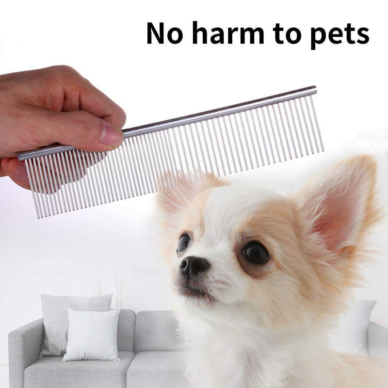 3 Pack Pet Comb, Chrome Electroplating Steel Combs in 3 Sizes (19 x 3 cm, 19 x 4 cm, 19 x 5 cm) for Dogs, Cats, and Other Pets with Different Lengths of Hair (Pack of 3) - PawsPlanet Australia