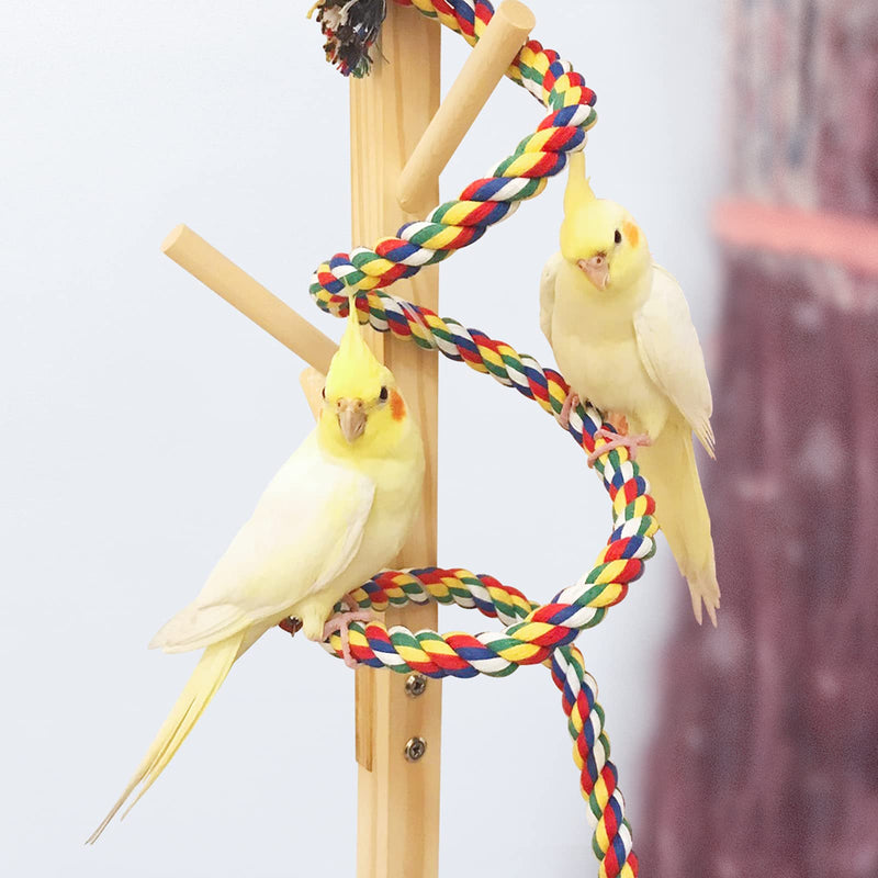 Aumuca Bird Perch Stand Bird Rope Perch Bird Toys 3 Pcs for Parakeets Cockatiels, Conures, Macaws, Lovebirds, Finches 39 inch (Pack of 3) - PawsPlanet Australia