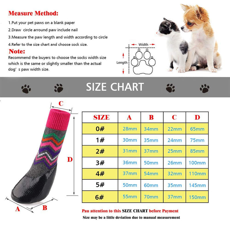 [Australia] - GLE2016 Dog Socks Boots Shoes for Dog Non-Slip Soles Adjustable Dog Paw Socks Waterproof Paw Protectors for Indoor Outdoor Use 5# Red+Black 