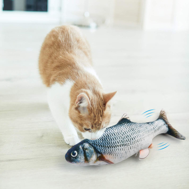 B bangcool Flopping Fish Cat Toy - USB Rechargeable Catnip Toys Moving Cat Kicker Fish Toy Interactive Cat Toys for Indoor Cats - PawsPlanet Australia