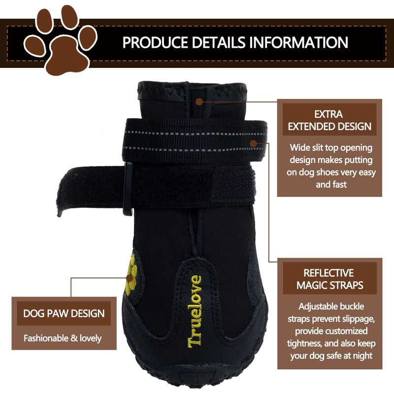 EXPAWLORER Waterproof Dog Shoes - Dog Boots with Reflective Rugged Anti-Slip Sole, Dog Paw Protector, Doggie Boots for Small to Large Dogs, Dog Booties for Outdoor Walking Size 1: 2.01"x1.65" (L*W) (Pack of 4) Black - PawsPlanet Australia